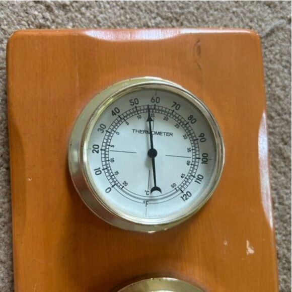Vintage Sunbeam 3 Gage Weather Station Thermometer Barometer Humidity - Picture 2 of 6